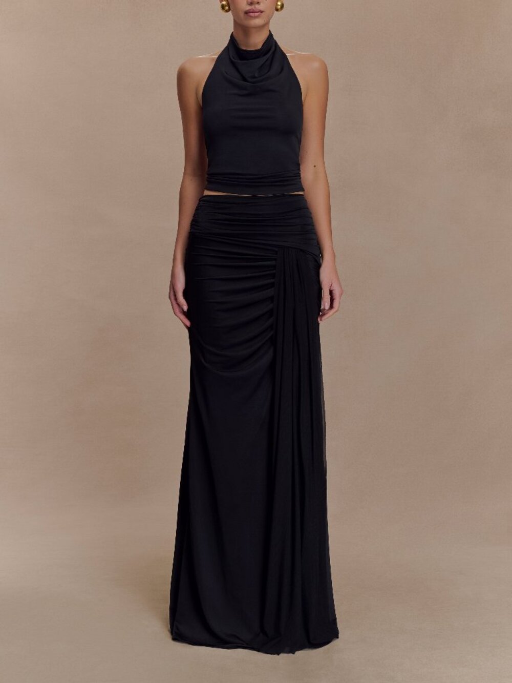 NWT Meshki Calandra Slinky Maxi Skirt Black Small